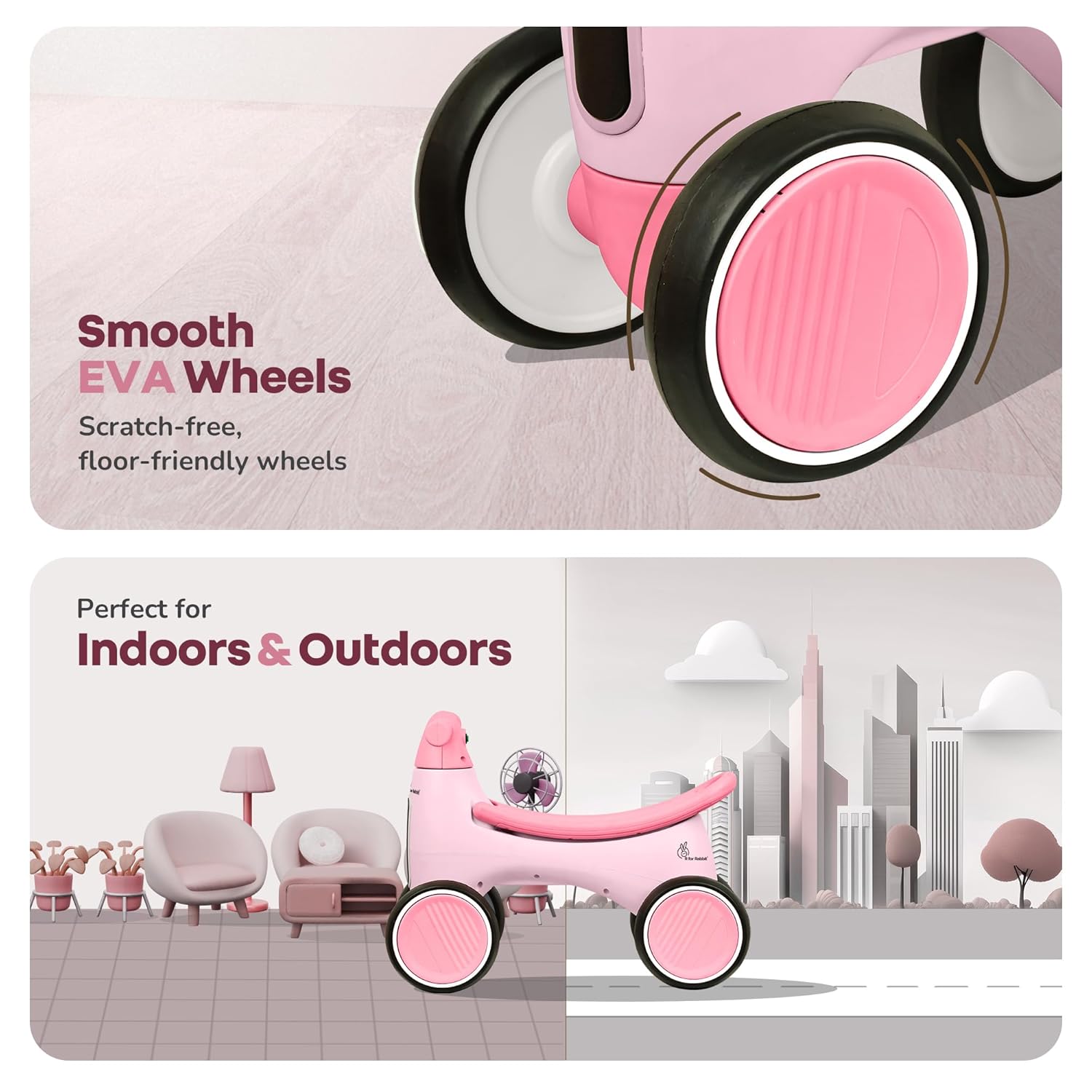 R for Rabbit Speedster Glider Push Ride on Car for Kids - Image 3