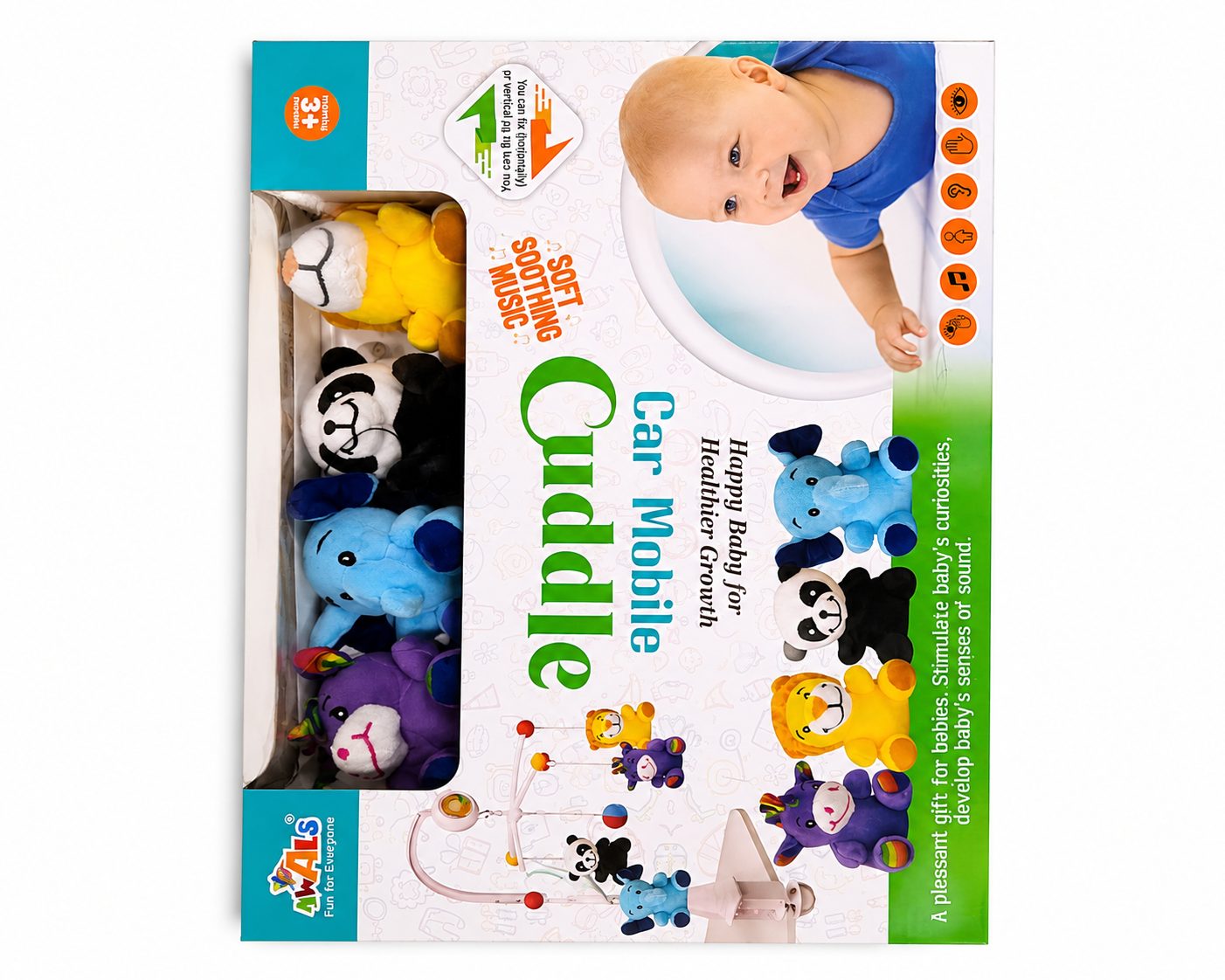 Cuddle Car Mobile – Soft Soothing Musical Crib Mobile
