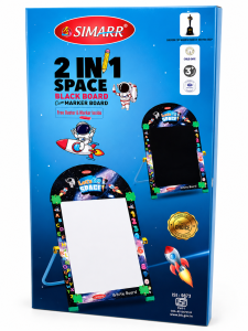 SIMARR 2-in-1 Space Black Board Cum Marker Board